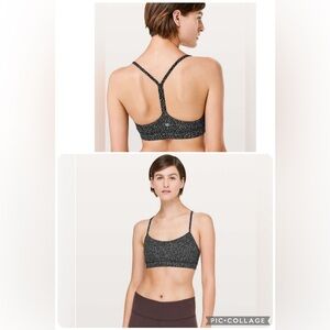 🍋 Lululemon Flow Y Bra *Nulu - Night View White Black - Size 10